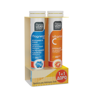 Μαγνήσιο με βιταμίνη Β6 & Κάλιο + Βιταμίνη C1000mg 20 αναβράζοντα δισκία