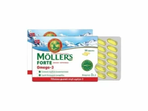Moller's Forte Omega 3 Blister, Μουρουνέλαιο Μίγμα Ιχθυελαίου & Μουρουνέλαιου Πλούσιο σε Ω3 Λιπαρά Οξέα, 30caps