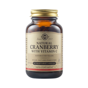 SOLGAR NATURAL CRANBERRY WITH VITAMIN C 60 VEGETABLE CAPSULES