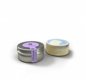 Aegean Beauty Στερεό απαλό καθαριστικό δέρματος με συνδυασμό από 100% βιολογικά άγρια ​​λεβάντα, αλόη βέρα, τεϊόδεντρο 65gr.