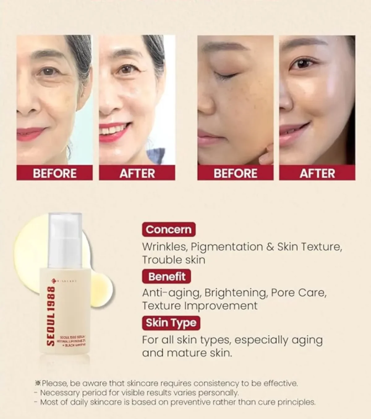 K-Secret Seoul 1988 Retinal Liposome 2% + Black Ginseng Αντιγηραντικό Serum Προσώπου & Ματιών με Bakuchiol & Ρετινάλη για Λάμψη & Αποτοξίνωση 30ml - Image 3