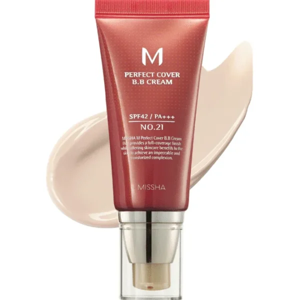 Missha M Perfect Cover BB 21 Light Beige 24ωρη Κρέμα Προσώπου Ημέρας με SPF42 για Ενυδάτωση, Αντιγήρανση & Ατέλειες με Υαλουρονικό Οξύ & Κολλαγόνο 50ml